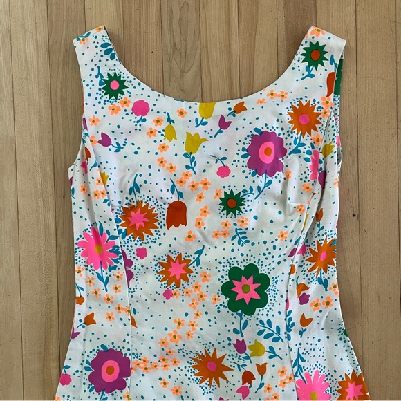 Vtg 60s-70s Bright Colorful Floral Psychedelic Hippie Dress - Sz XS-S. - Picture 4 of 14